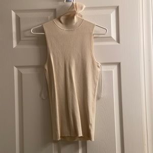 Cream turtle neck tank top
